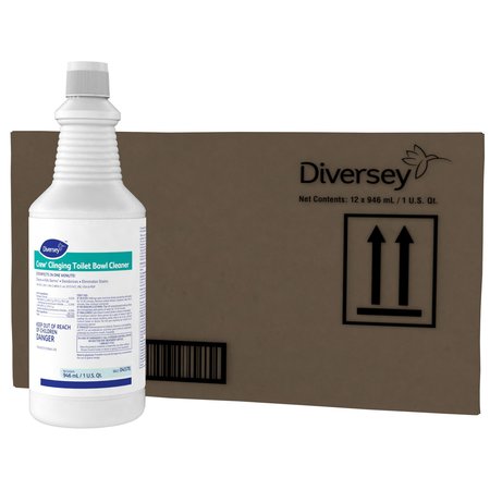 Diversey Crew Clinging Toilet Bowl Cleaner, Floral Scent, Liquid, 1 qt. Bottle, PK12 4578